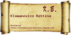 Klemanovics Bettina névjegykártya