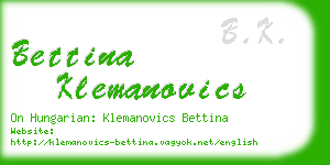 bettina klemanovics business card